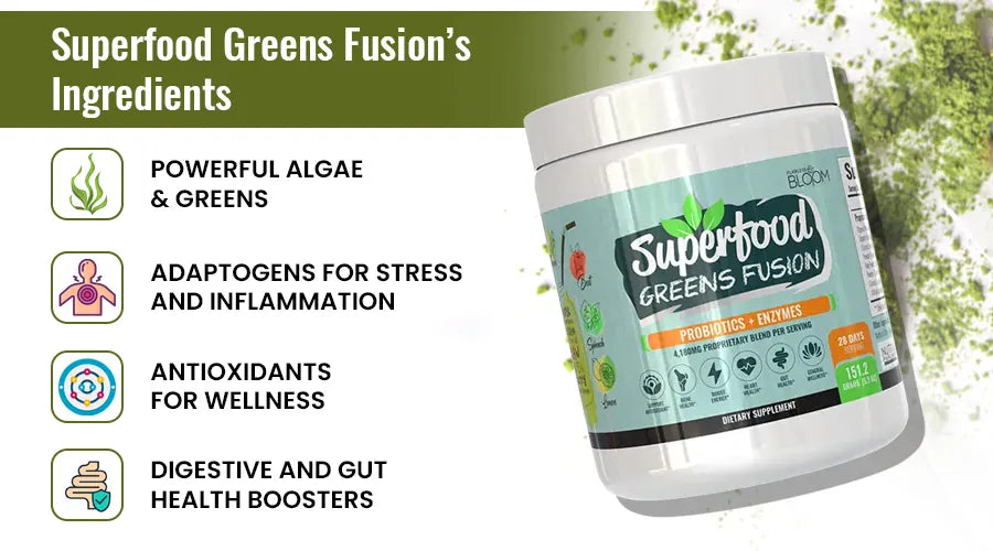 Superfood Greens Fusion Ingredients: A Comprehensive Review of Their Health Benefits
