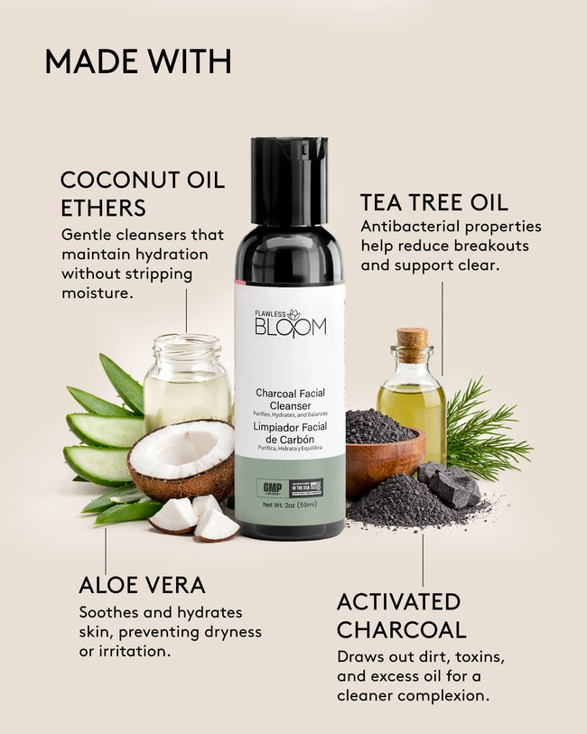 Charcoal facial cleanser ingeadiants