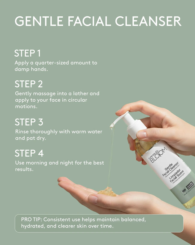 Gentle facial cleanser how to use
