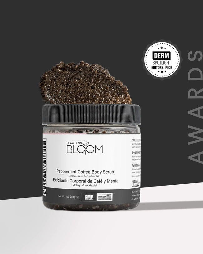 Peppermint coffee scrub feature