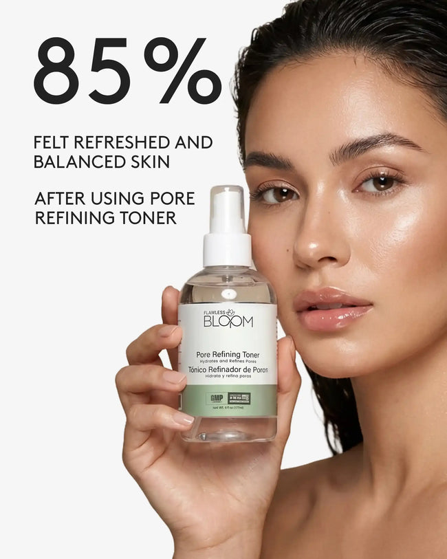 Pore refining toner percentage