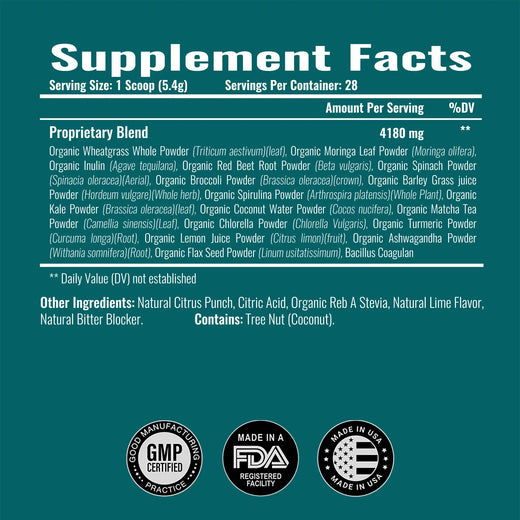 Superfood greens fusion ingredients