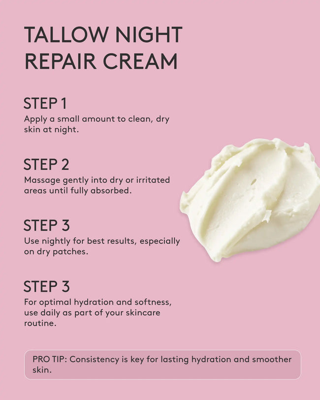 Tallow night repair cream how to use